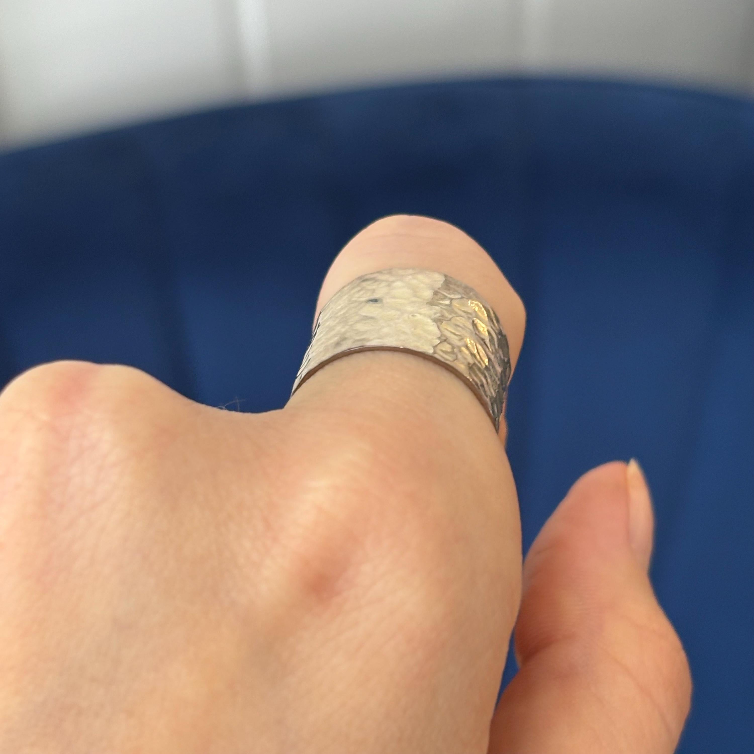 Sterling Silver Hammered Band Ring
