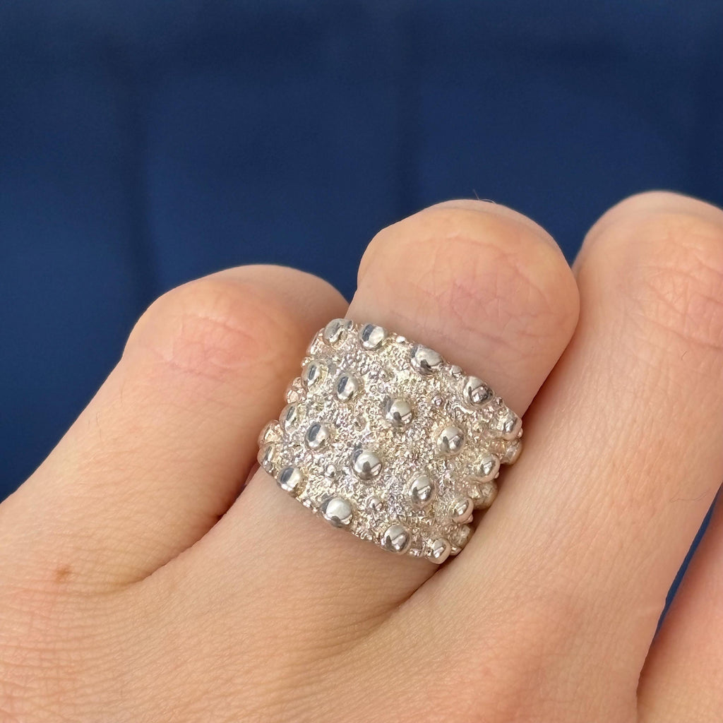 Sterling Silver Studded Ring