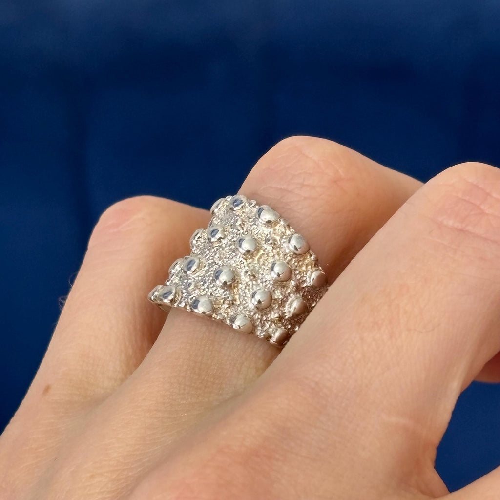 Sterling Silver Studded Ring