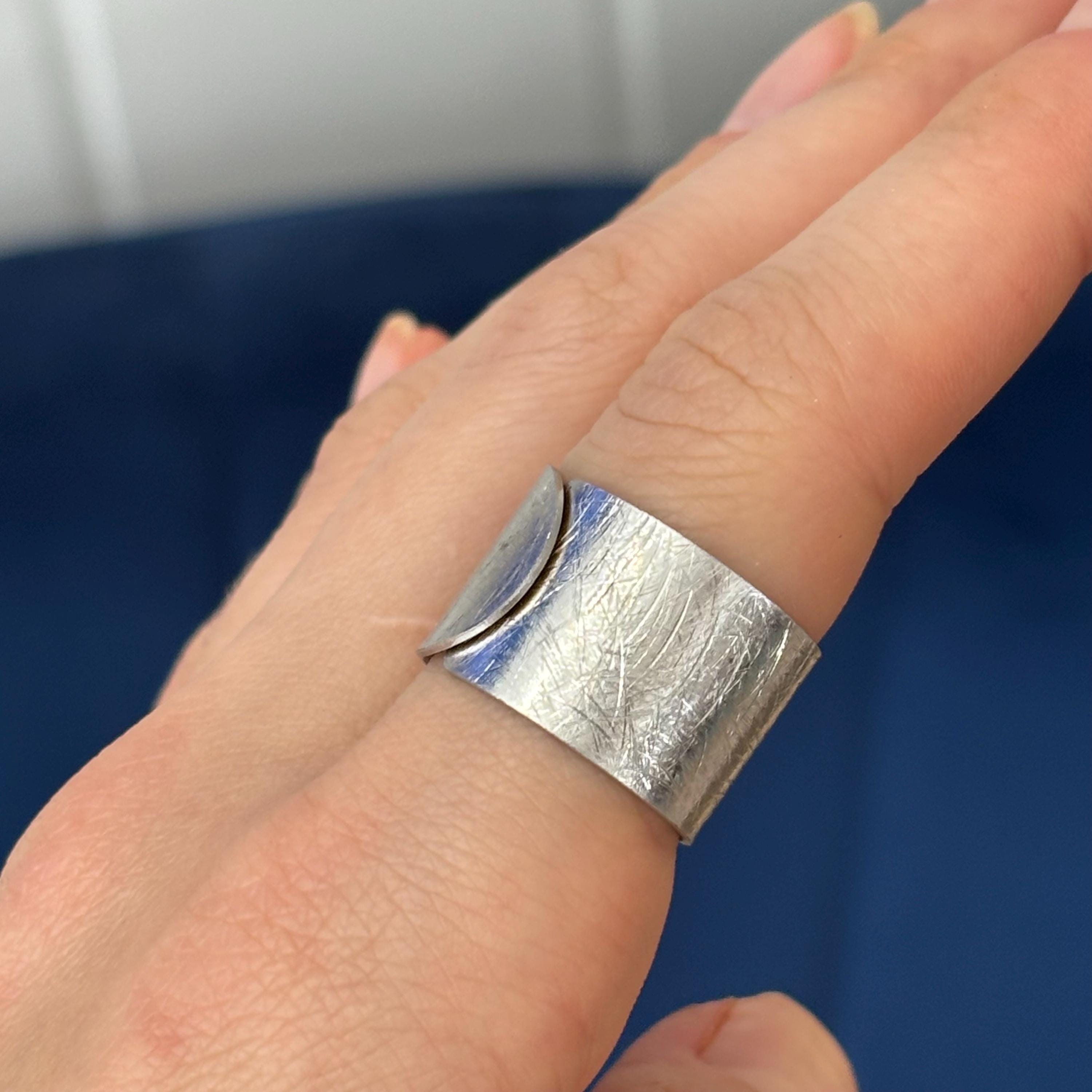 Sterling Silver Matte Cigar Band Ring