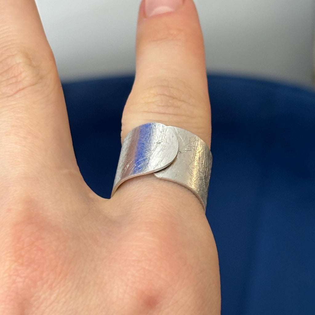 Sterling Silver Matte Cigar Band Ring
