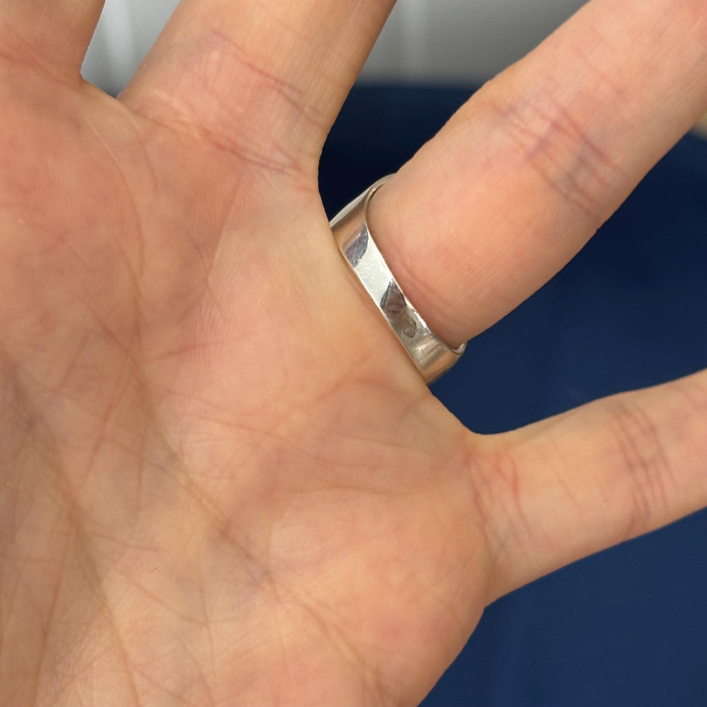 Sterling Silver Slanted Dome Ring