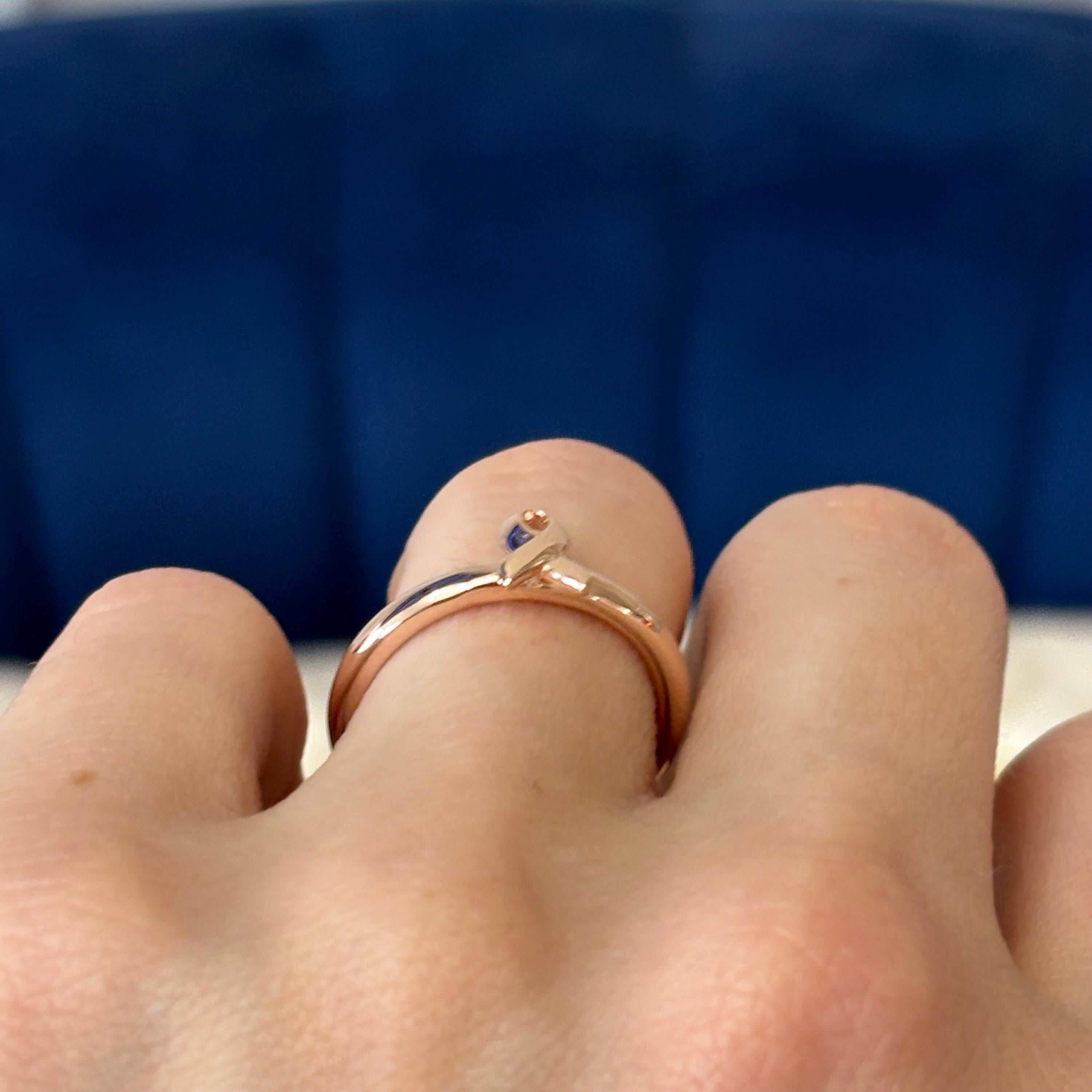 Sterling Silver Stackable Rose Gold-plated Awareness Ribbon Ring