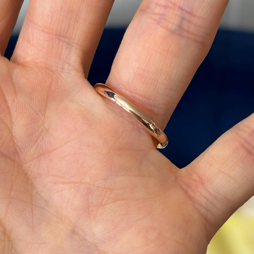 Sterling Silver Stackable Rose Gold-plated Awareness Ribbon Ring