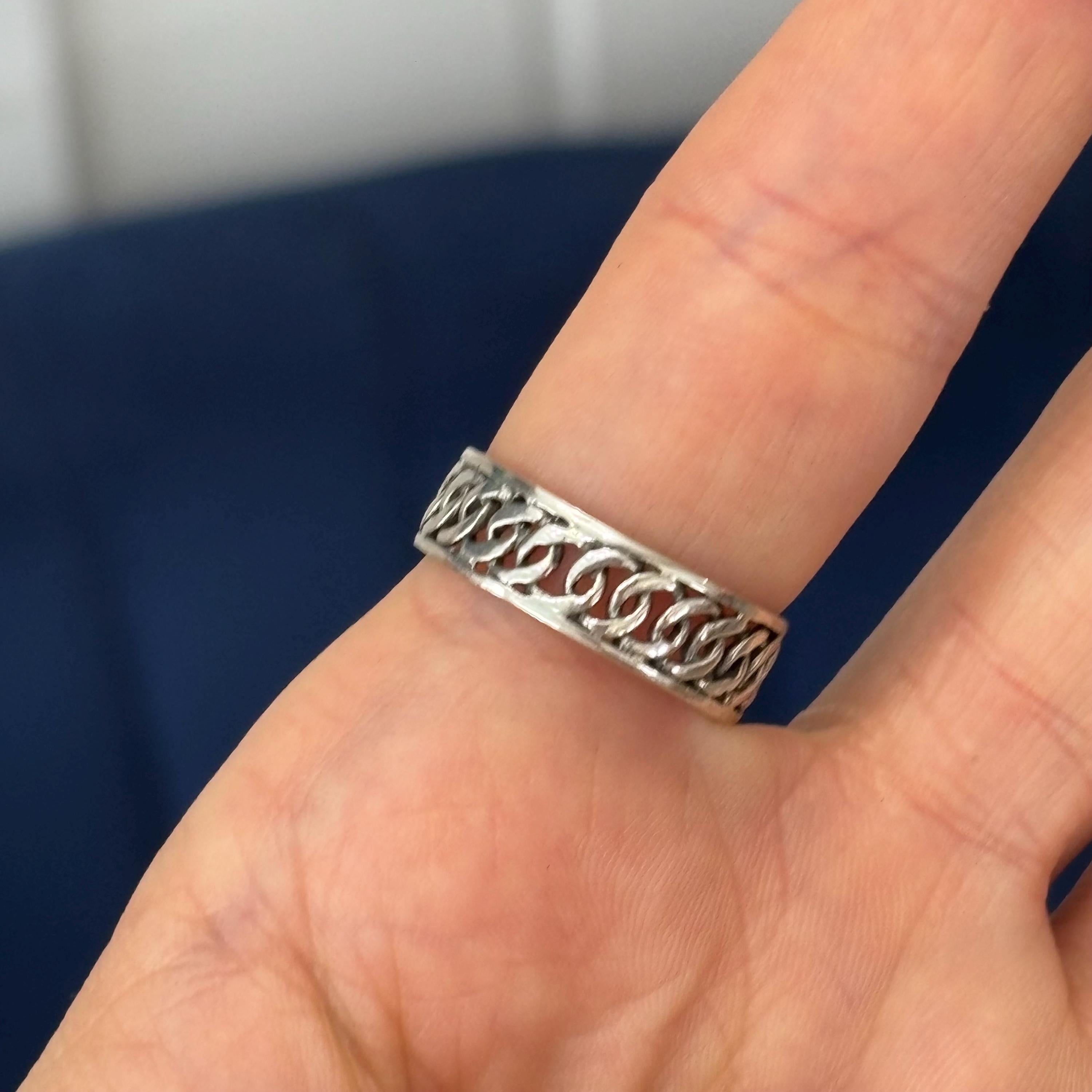 Sterling Silver Antiqued Band