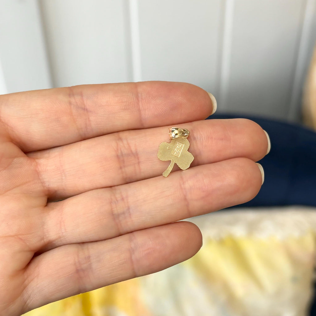 14k Yellow Gold 3 Leaf Clover Charm Pendant