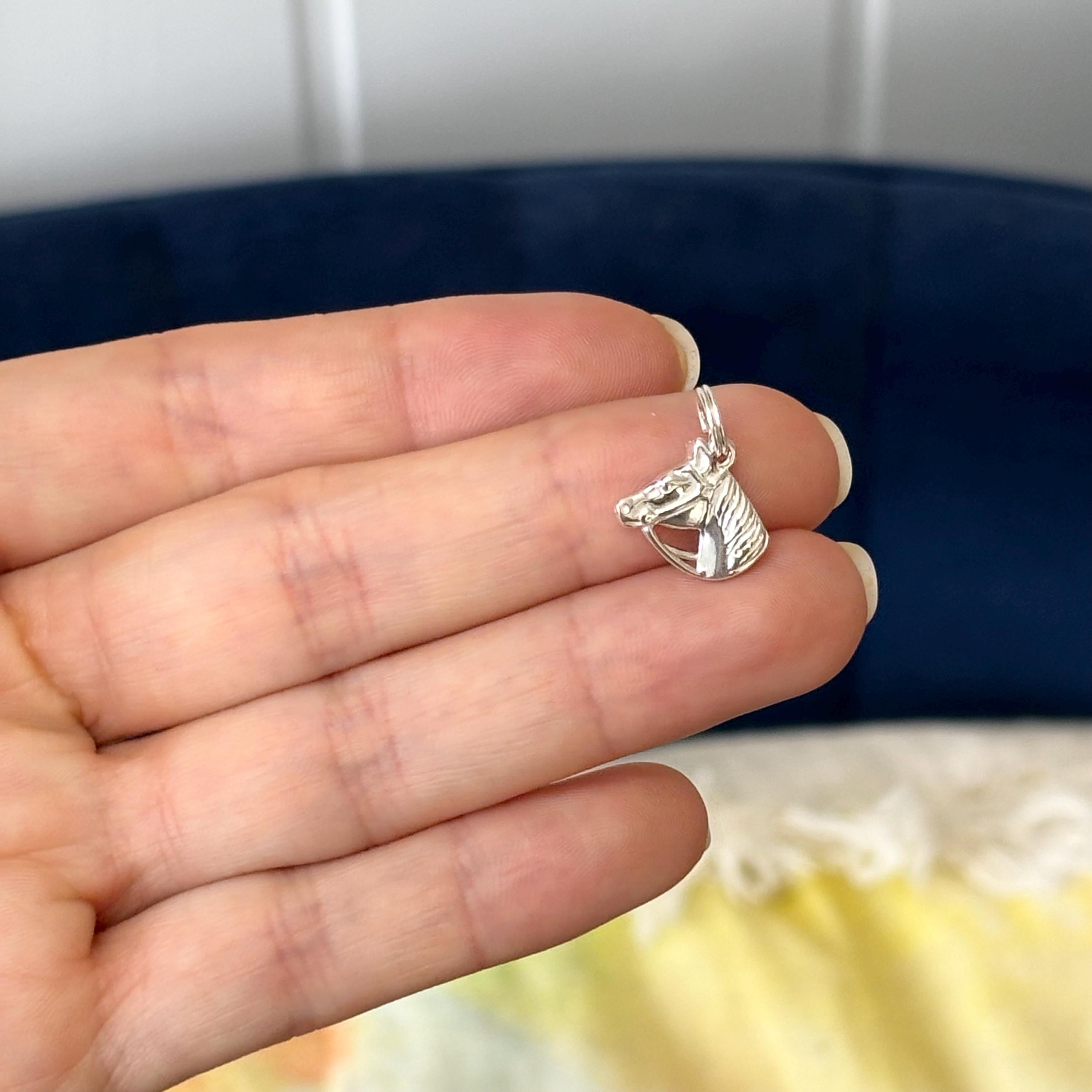 Sterling Silver Horse Head with Bridle Charm