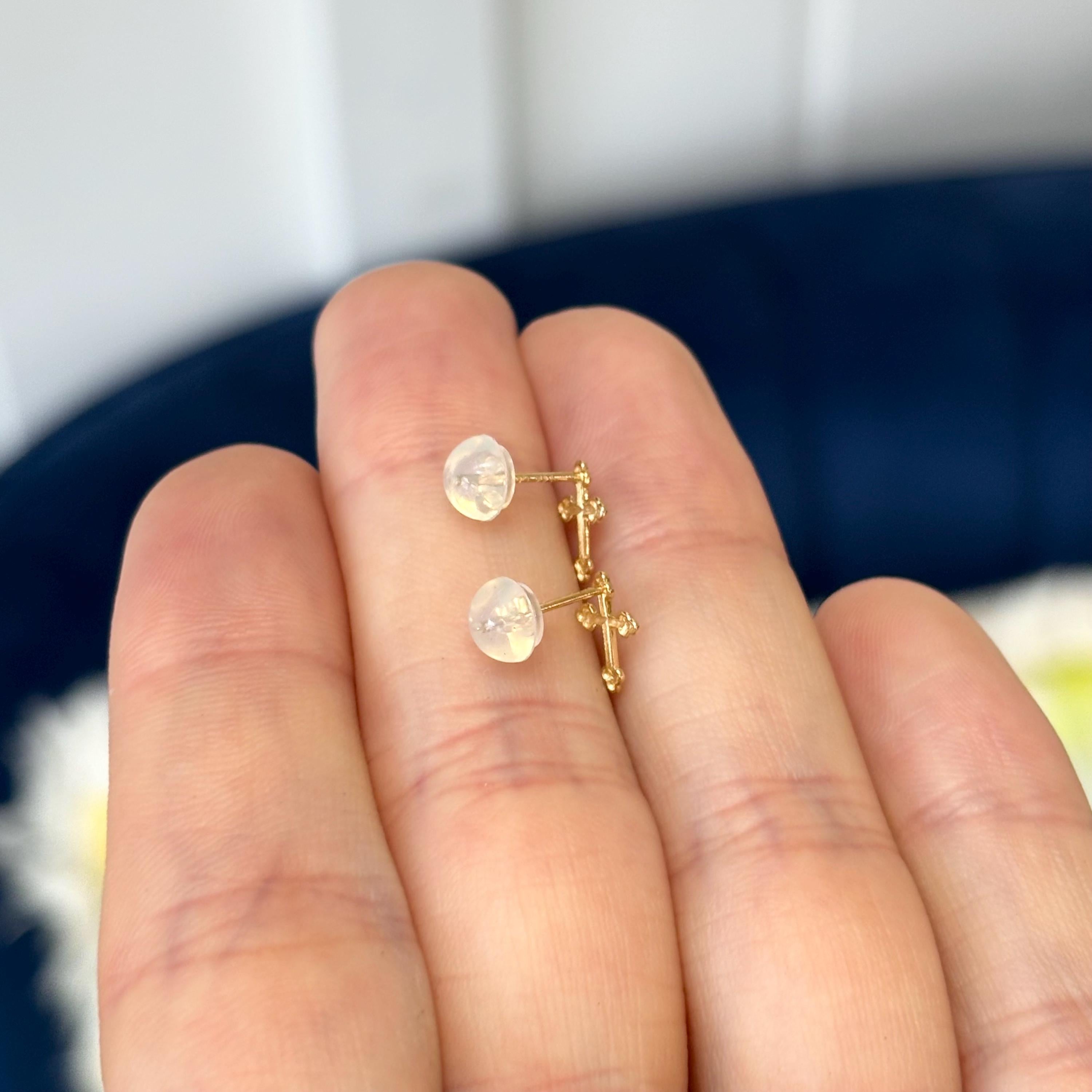 14k Gold Children’s Cross Post Earrings