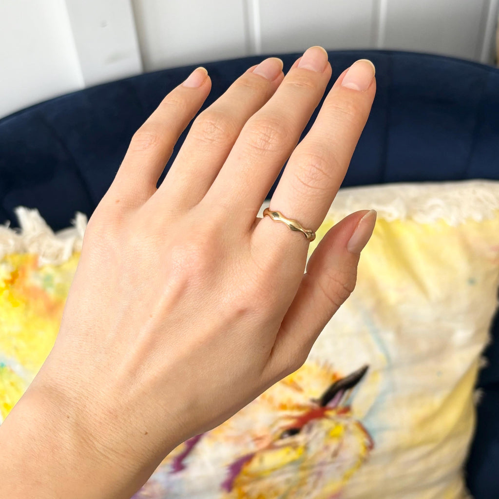 14k Gold Stackable Curvy Wave Ring
