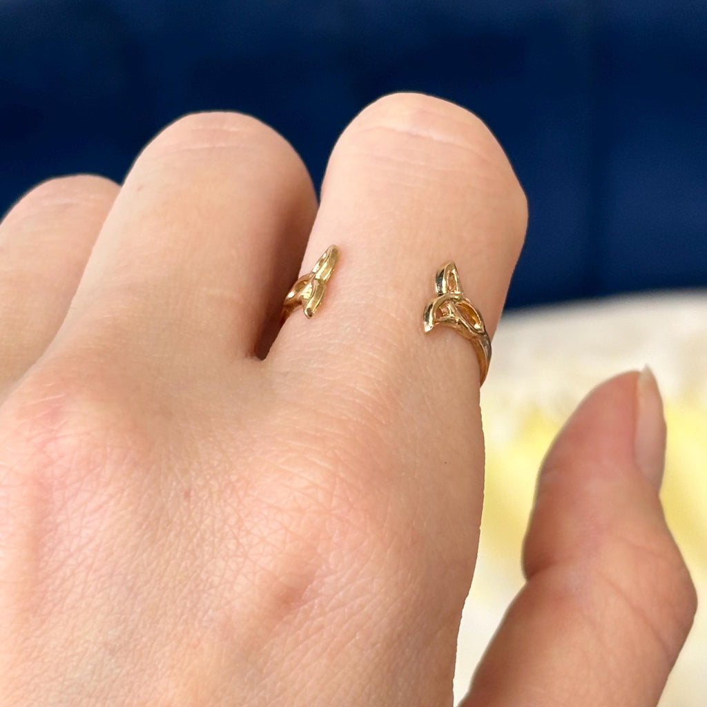 14k Gold Celtic Trinity Knot Open Shank Ring