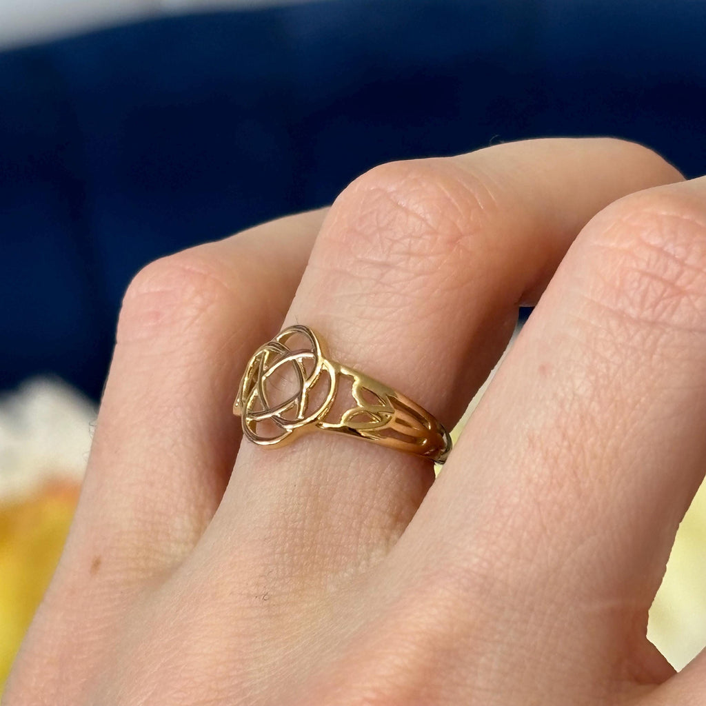 14k Gold Celtic Knot Irish Open-design Ring