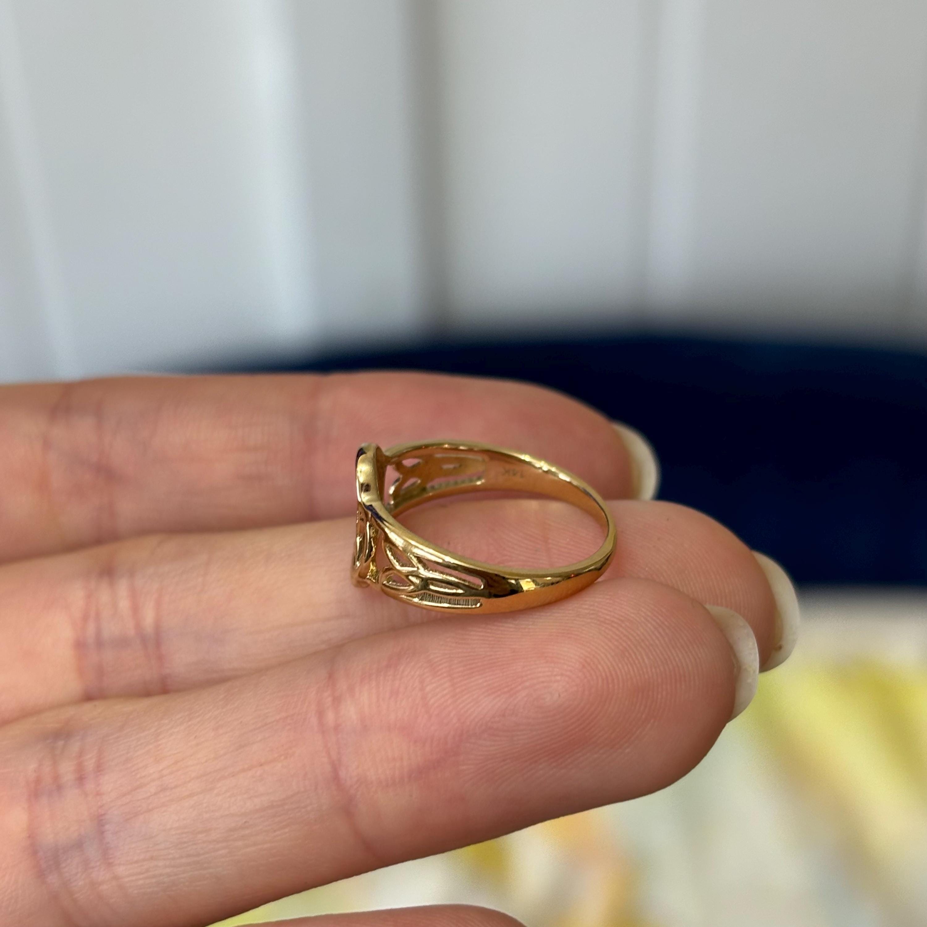 14k Gold Celtic Knot Irish Open-design Ring