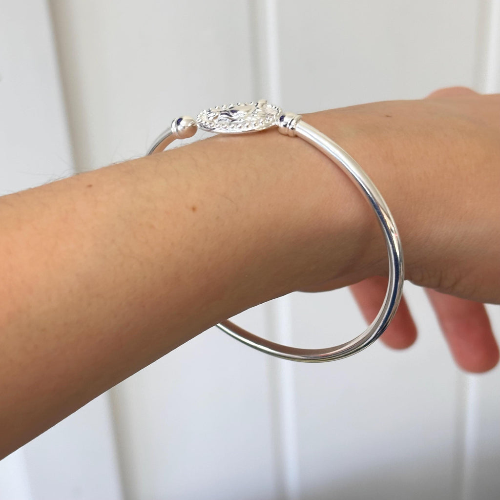 Sterling Silver Flex Horse Head Slip-on Bangle Bracelet