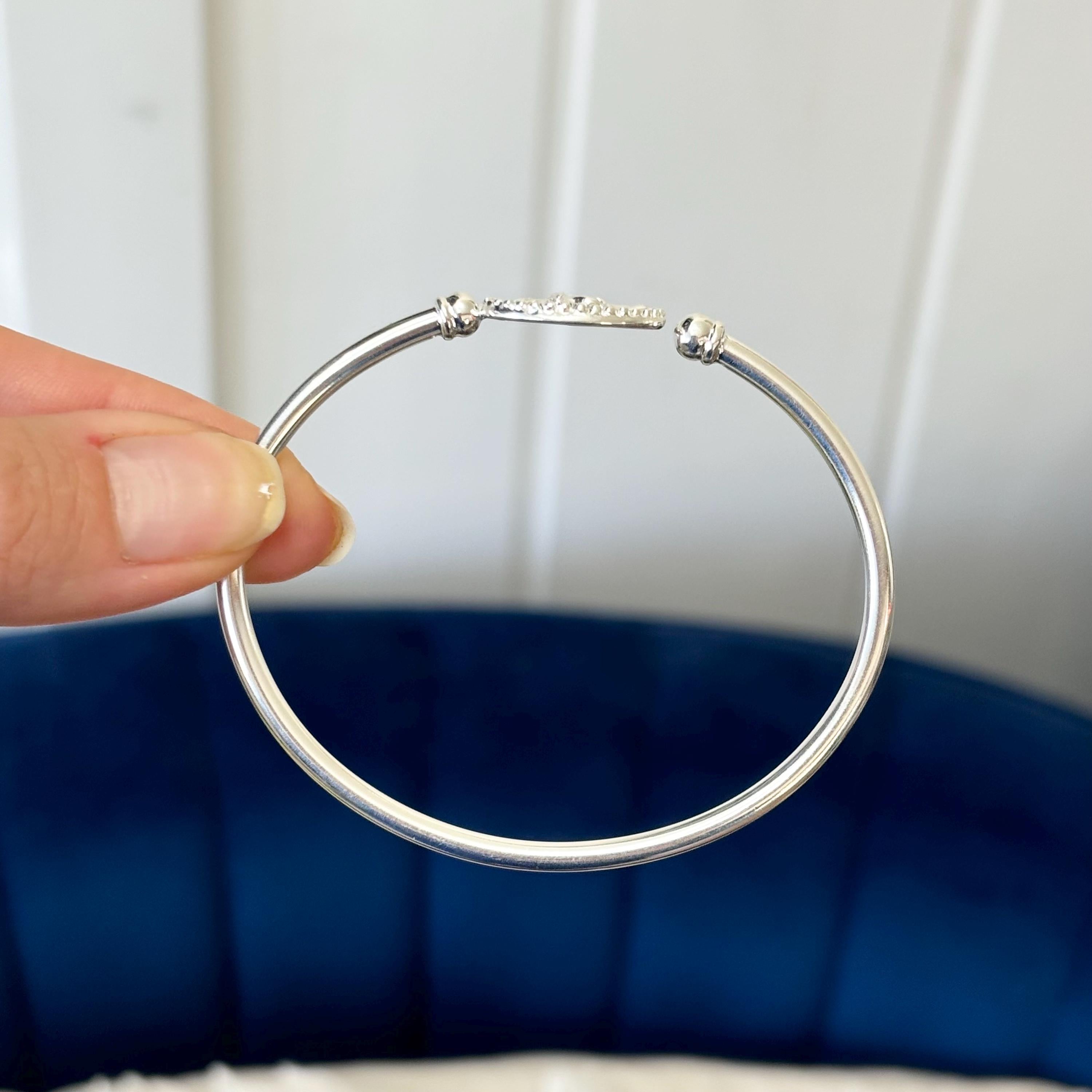 Sterling Silver Flex Horse Head Slip-on Bangle Bracelet