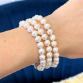 Triple Strand Cultured White Freshwater Pearl Bracelet