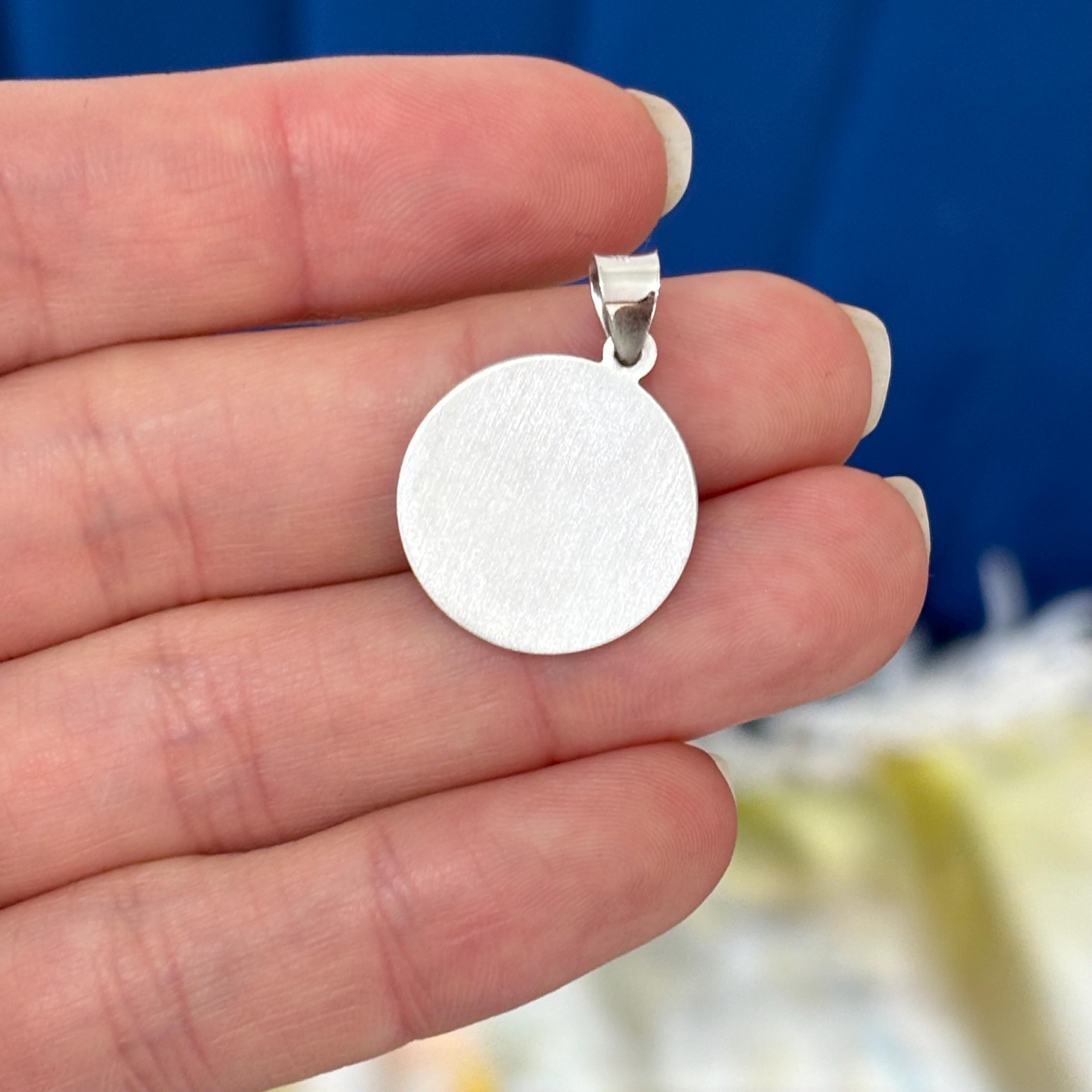 14K White Gold St Patrick Round Medal