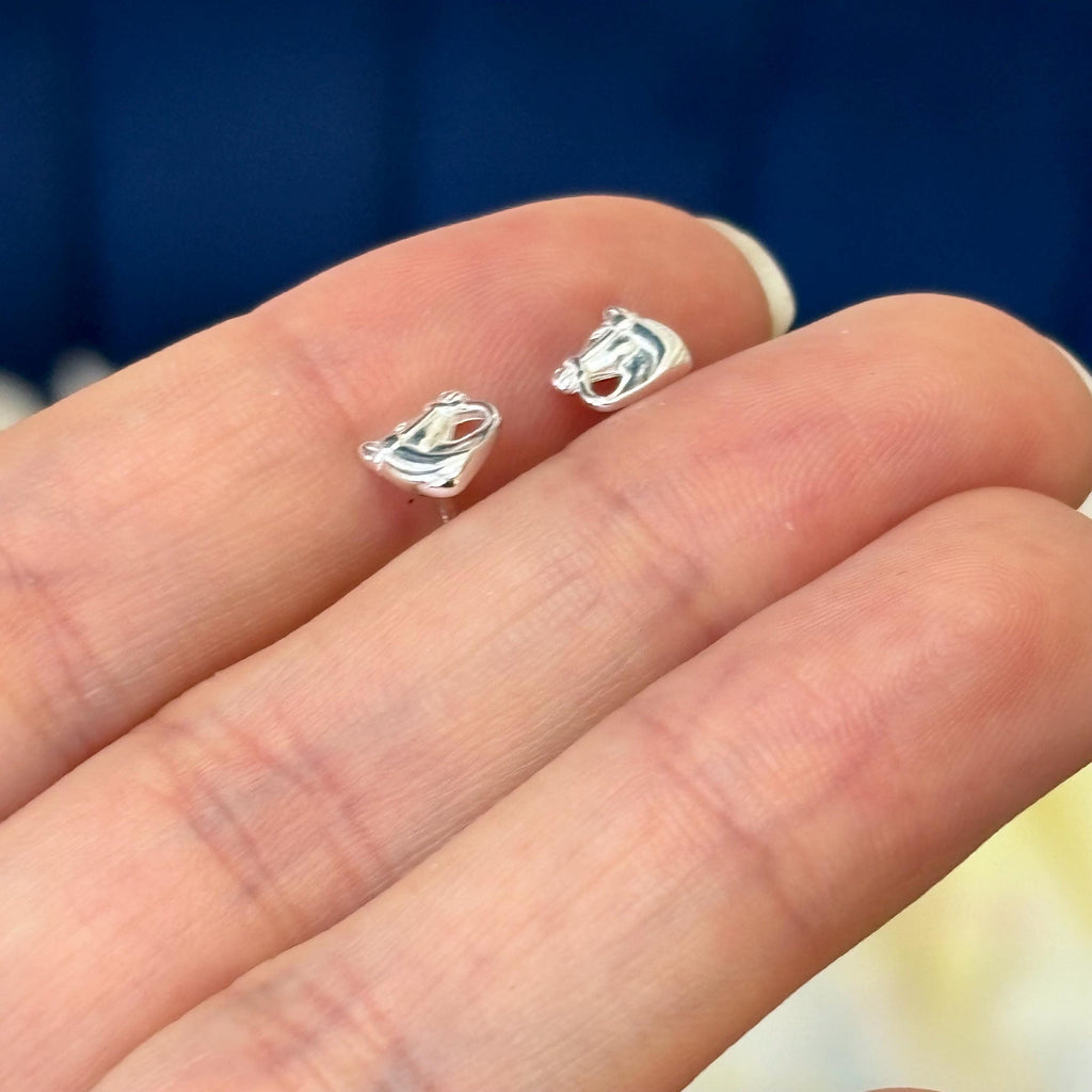 Sterling Silver Horse and Bridle Post Earrings