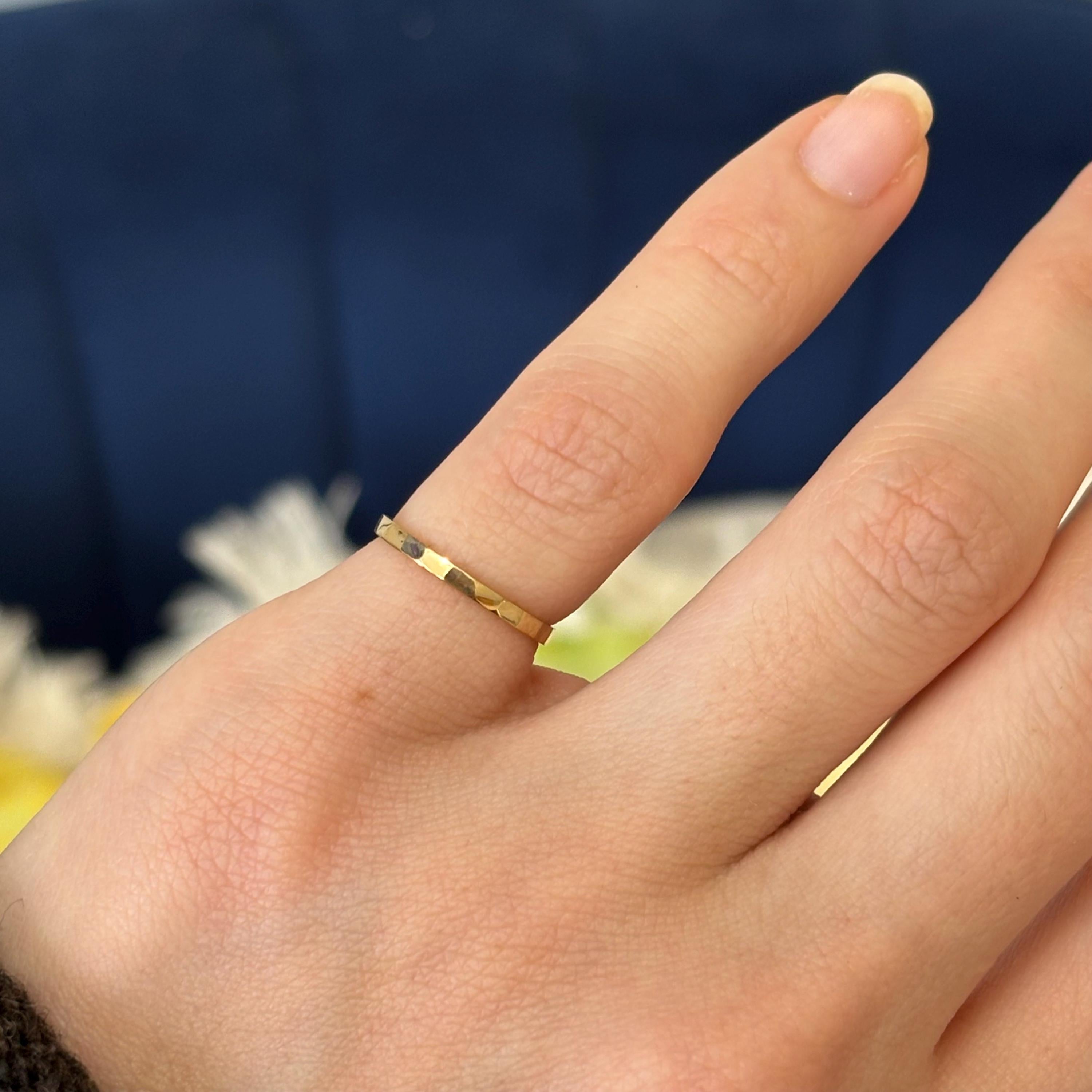 10k Gold Bamboo Texture Toe Ring