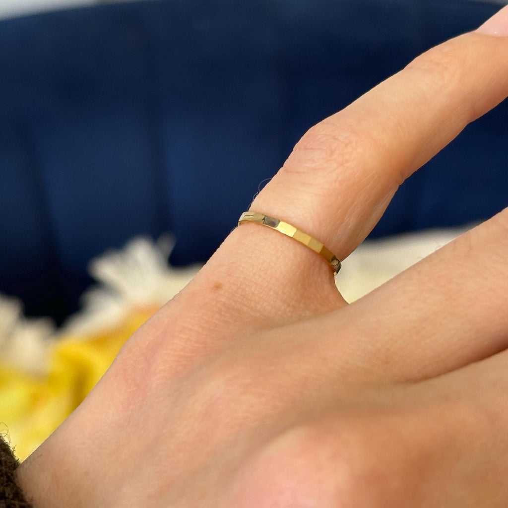 10k Gold Bamboo Texture Toe Ring