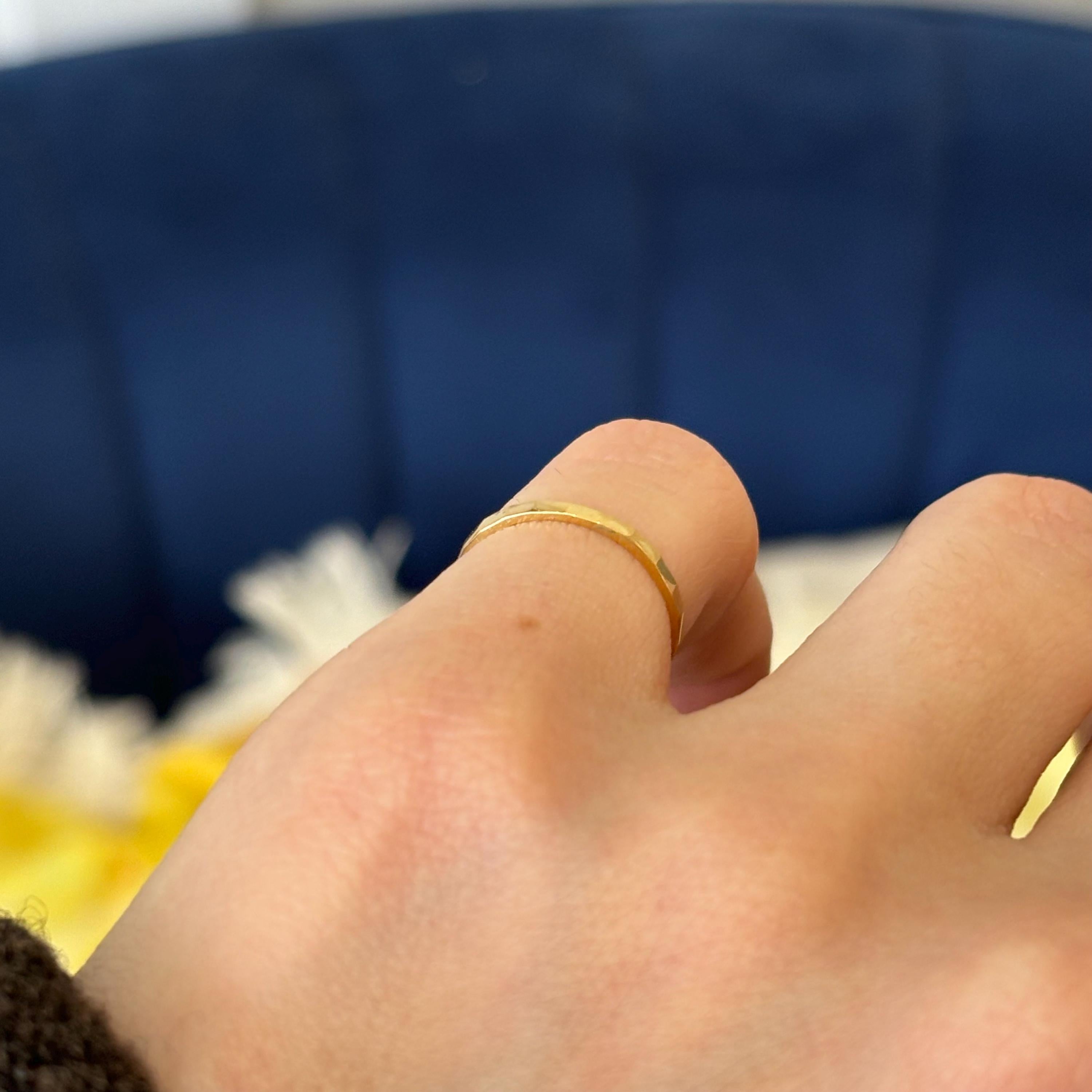 10k Gold Bamboo Texture Toe Ring