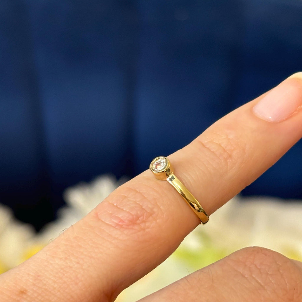 10k Gold CZ Bezel Open Toe Ring