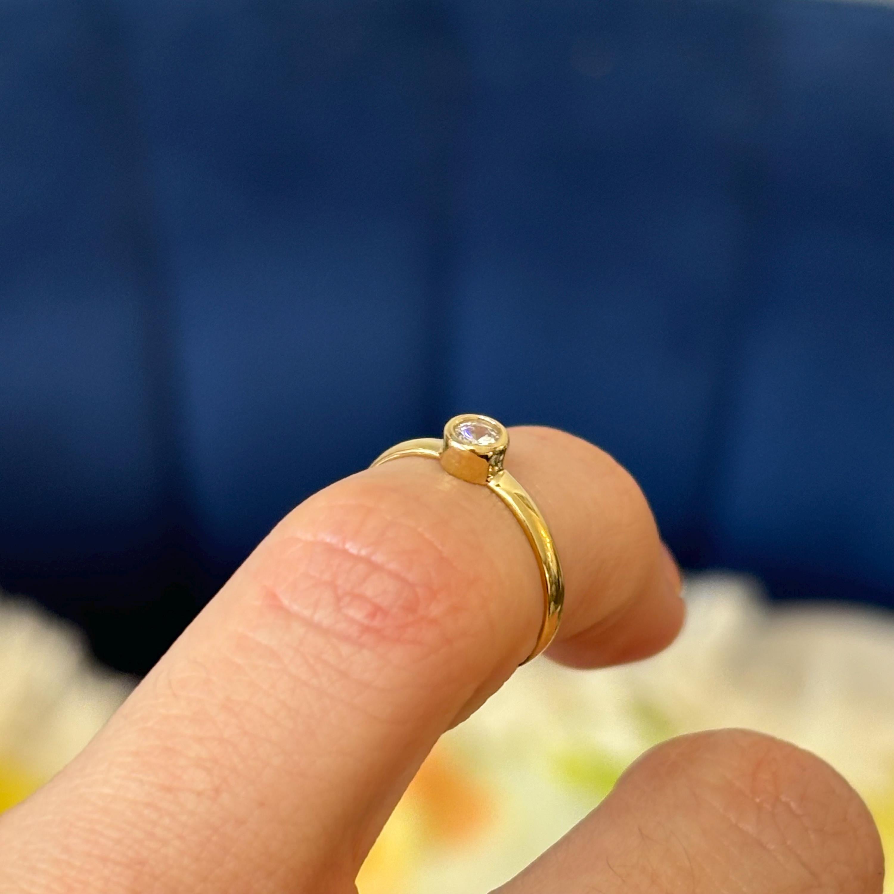 10k Gold CZ Bezel Open Toe Ring