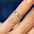 14k Carved Heart Design Open Band Adjustable Toe Ring