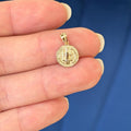 14k Gold San Benito St Benedict  2-Sided Small Medal Pendant