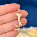 14k Gold Italian Border Map of Italy  Pendant