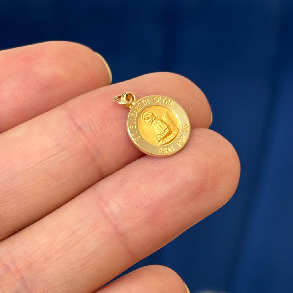 14k Gold St Elizabeth Seton Medal Charm