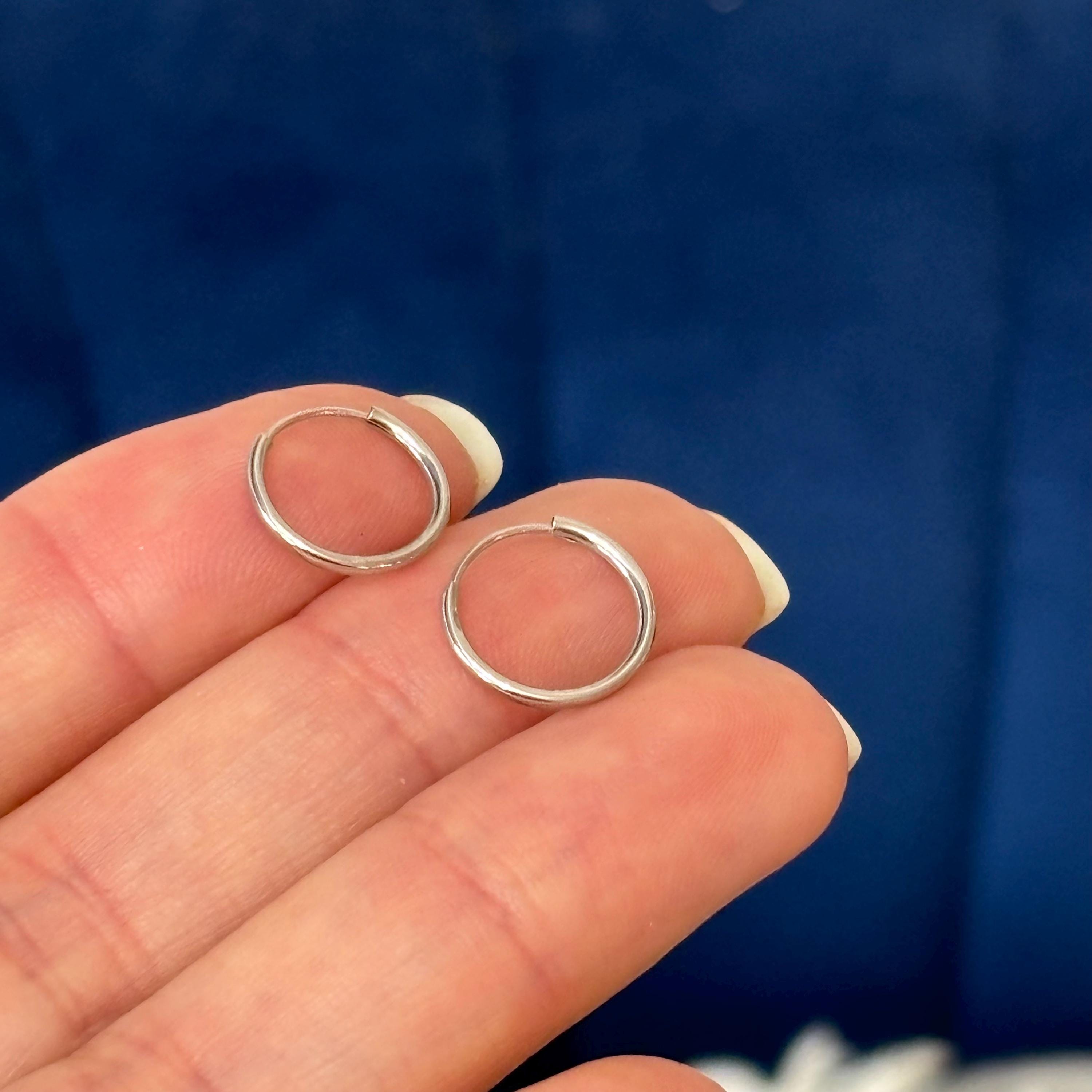14k White Gold Endless Classic Hoop Earrings