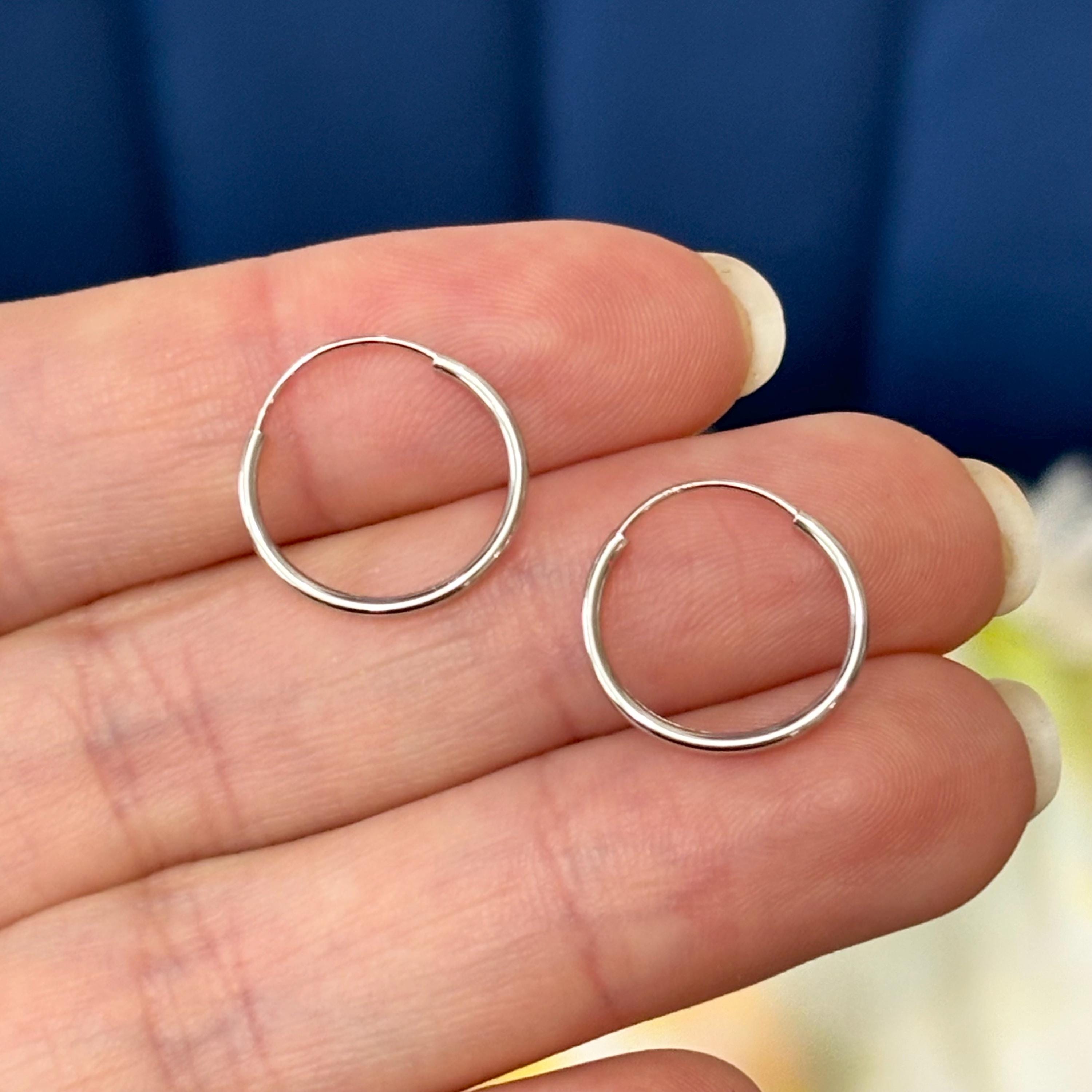 14k White Gold Endless Traditional Hoop Earrings