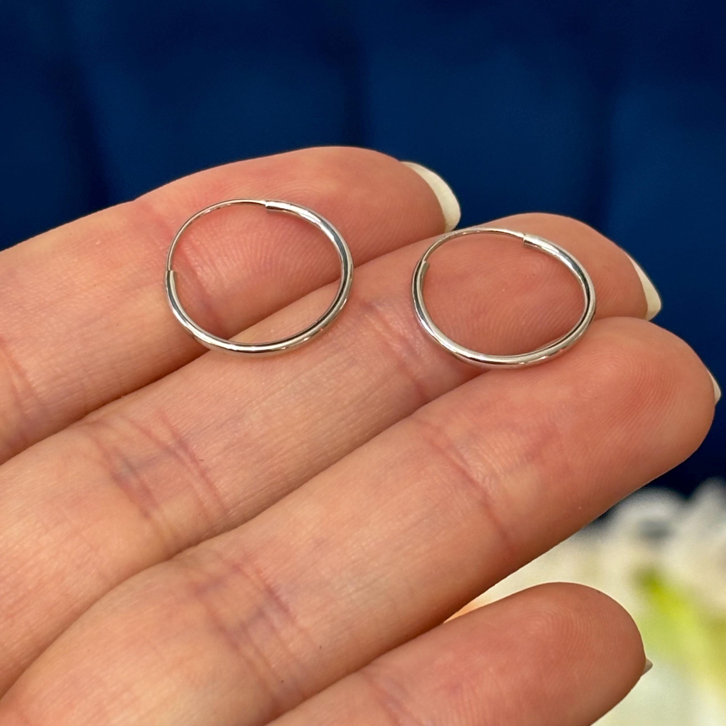 14k White Gold Endless Traditional Hoop Earrings