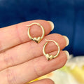14k Gold Small Heart Hoop Earrings