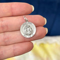 Sterling Silver St Anne Round Medal Pendant 18mm