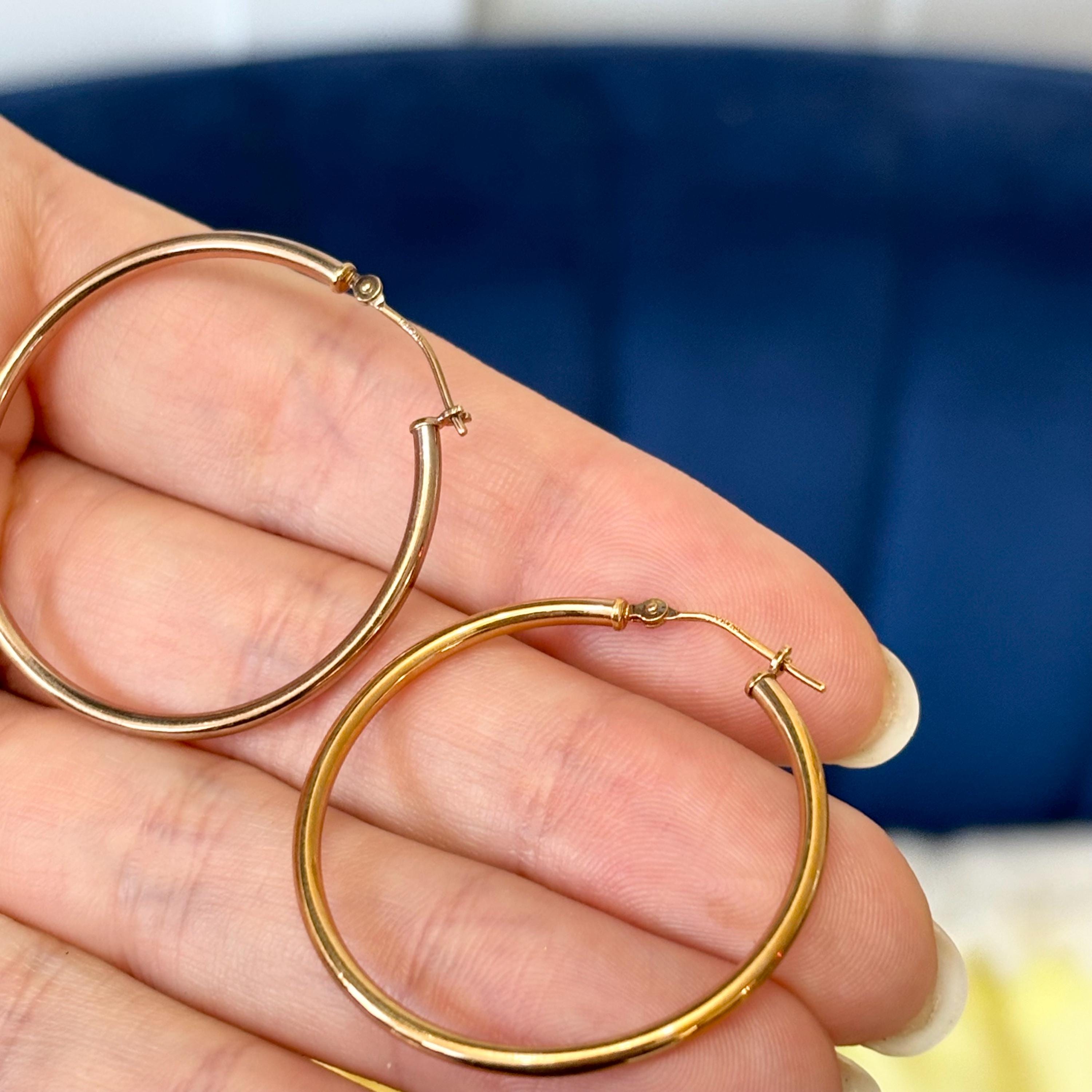 14k Rose Gold Medium Hoop Earrings