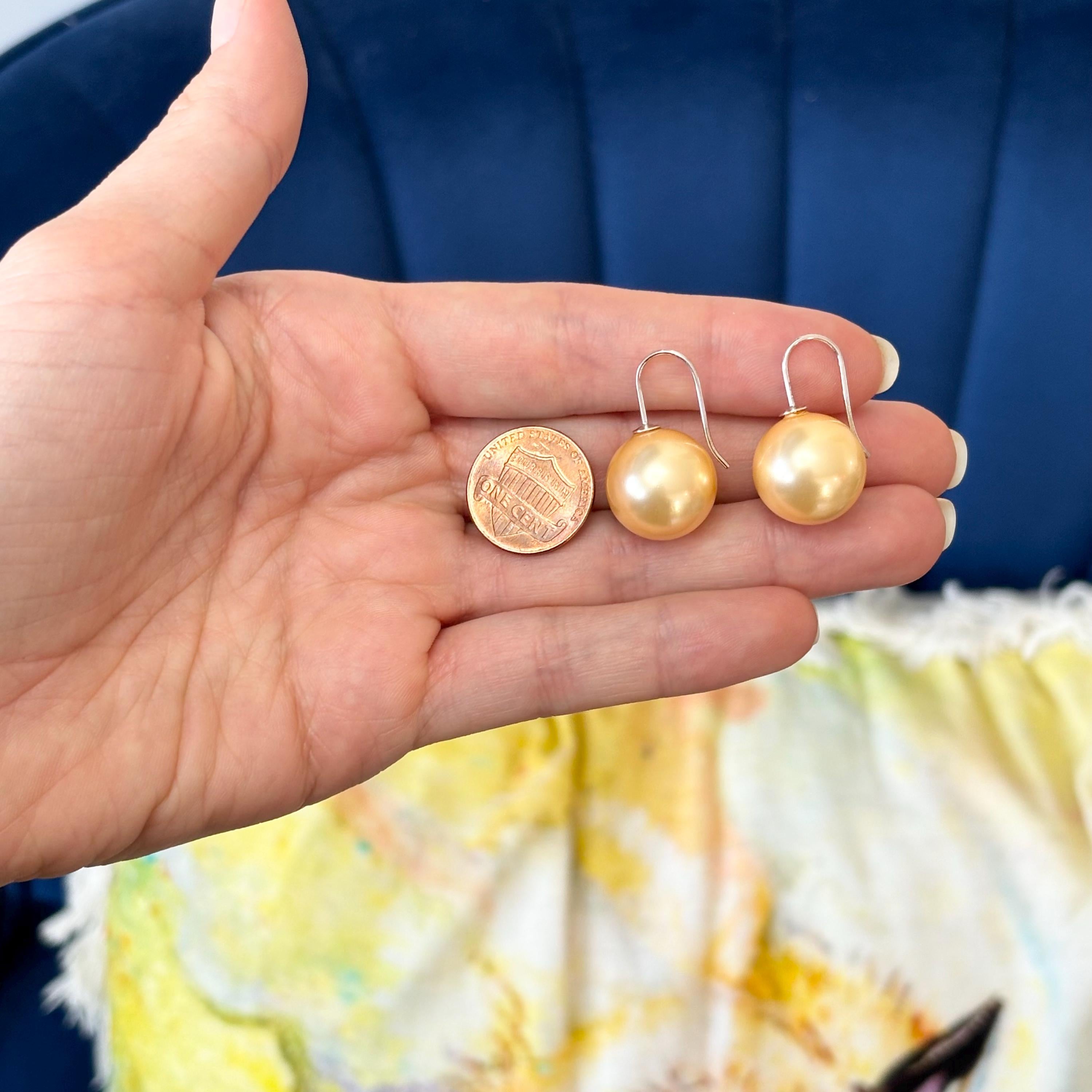 Sterling Silver Yellow Shell Bead Dangling Earrings