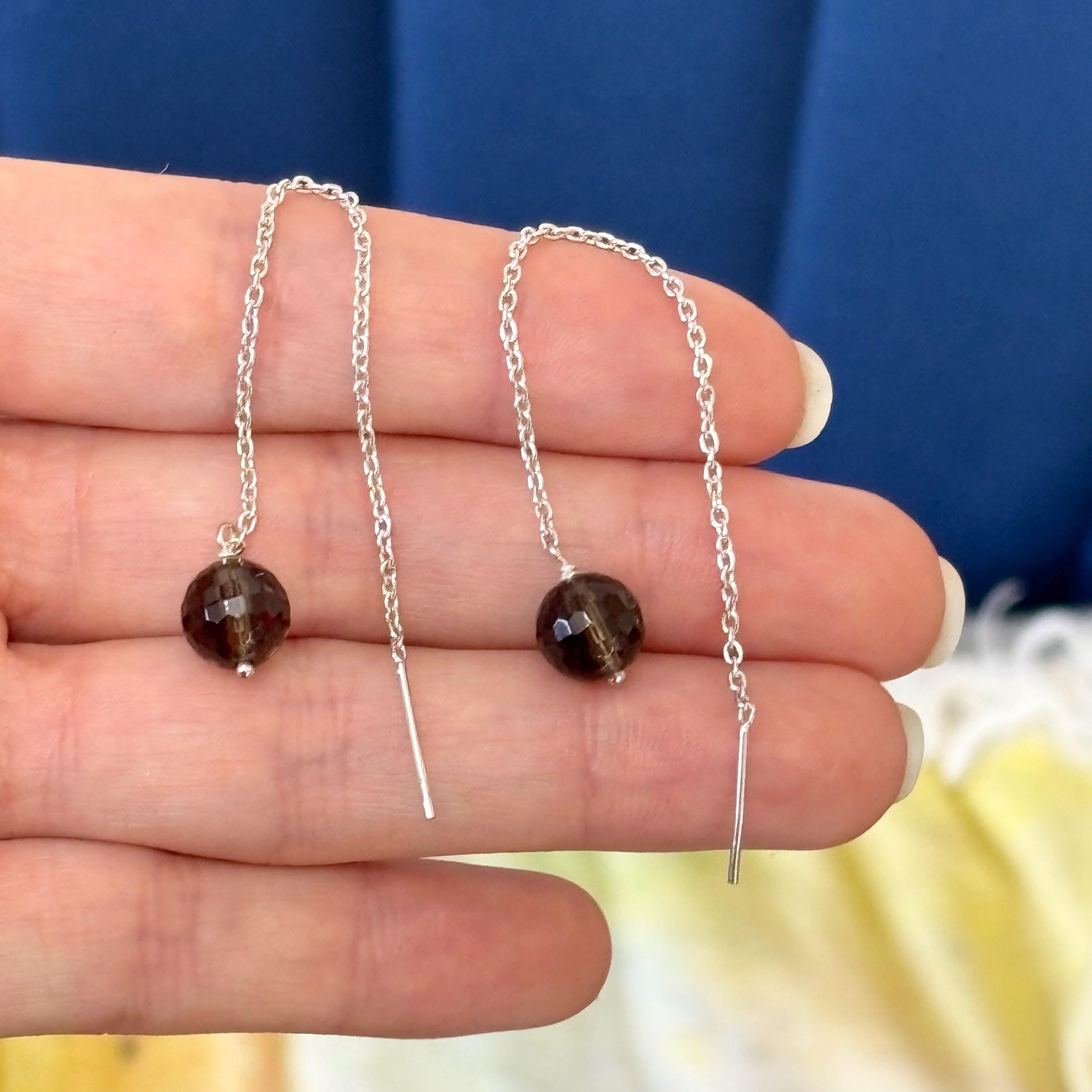 Sterling Silver Labradorite Dangle Threader Earrings