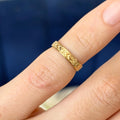 14k Carved X and Heart Design Open Band Adjustable Toe Ring