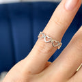 Sterling Silver Cut-out Hearts Open Band Toe Ring