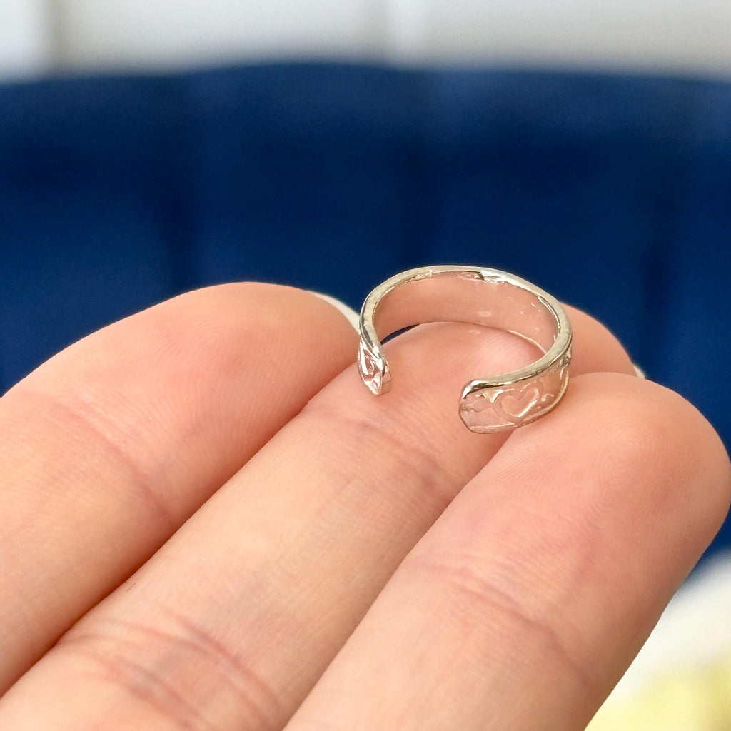Sterling Silver Hearts with Arrows Open Band Toe Ring