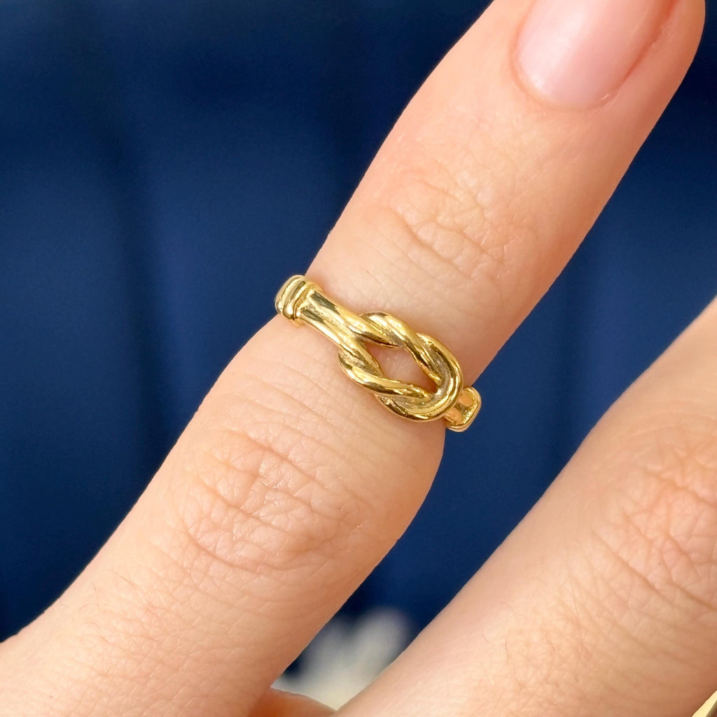Sterling Silver Gold-tone Love Knot Toe Ring