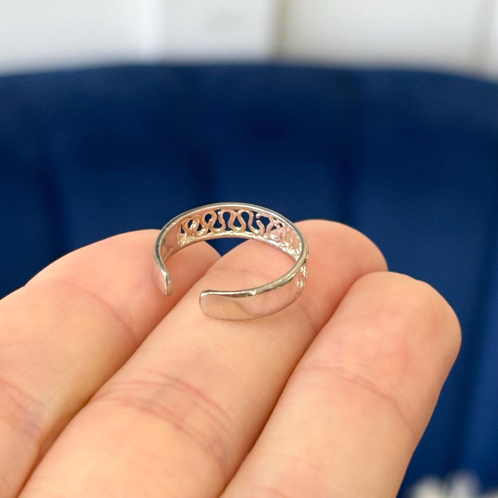 Sterling Silver Modern Open-design Toe Ring