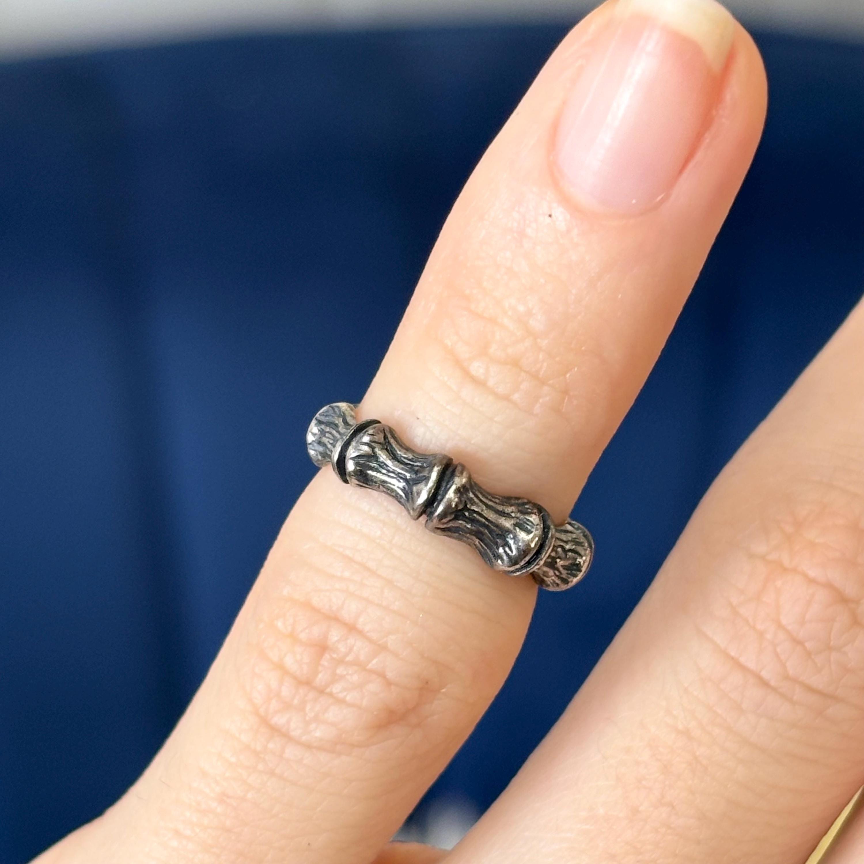 Sterling Silver Antiqued Bamboo Toe Ring