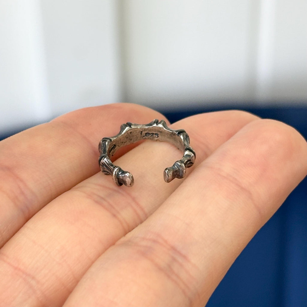 Sterling Silver Antiqued Bamboo Toe Ring
