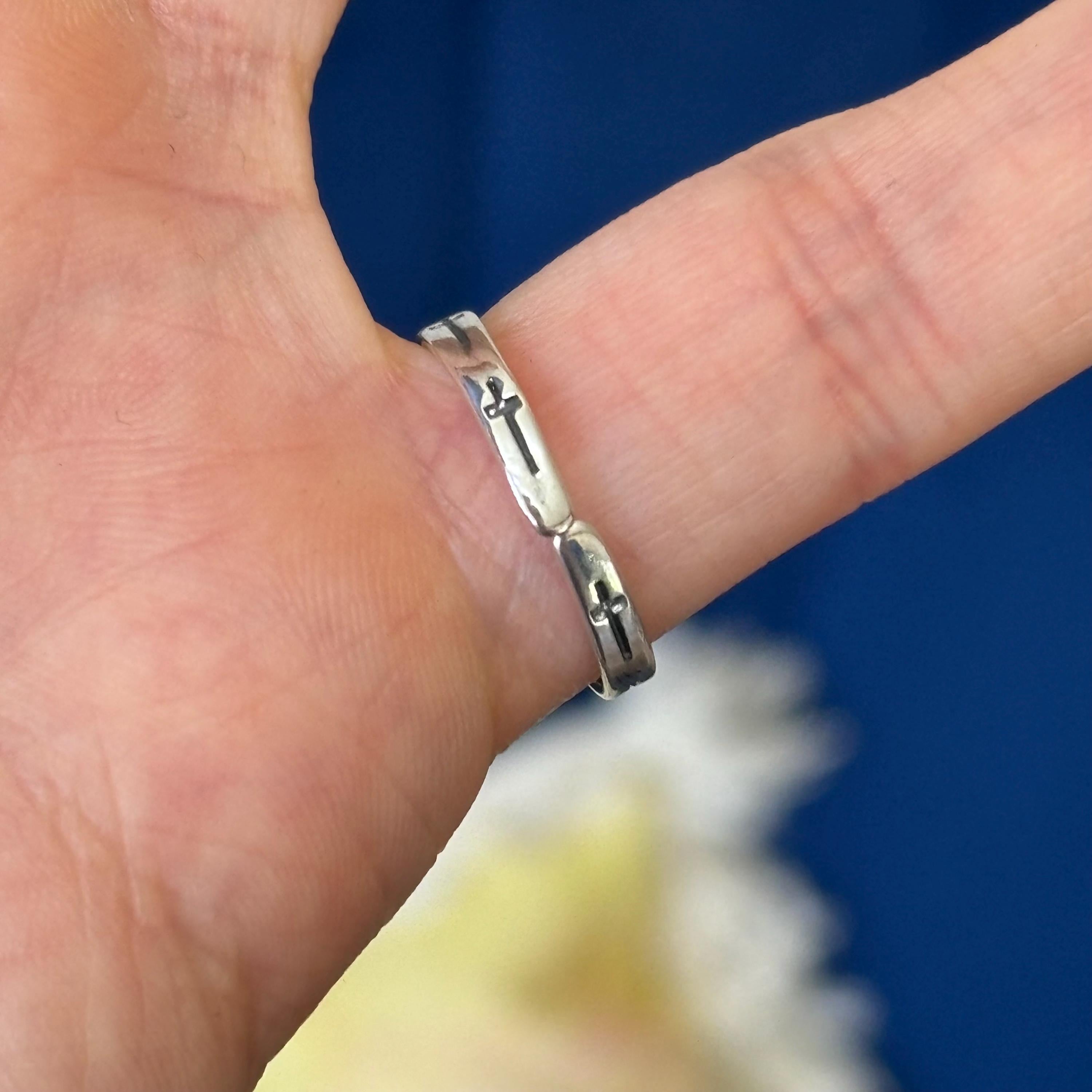 Sterling Silver Antiqued Cross Toe Ring
