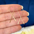 14/20 Yellow Gold-filled Flattened Awareness Ribbon Ear Wire