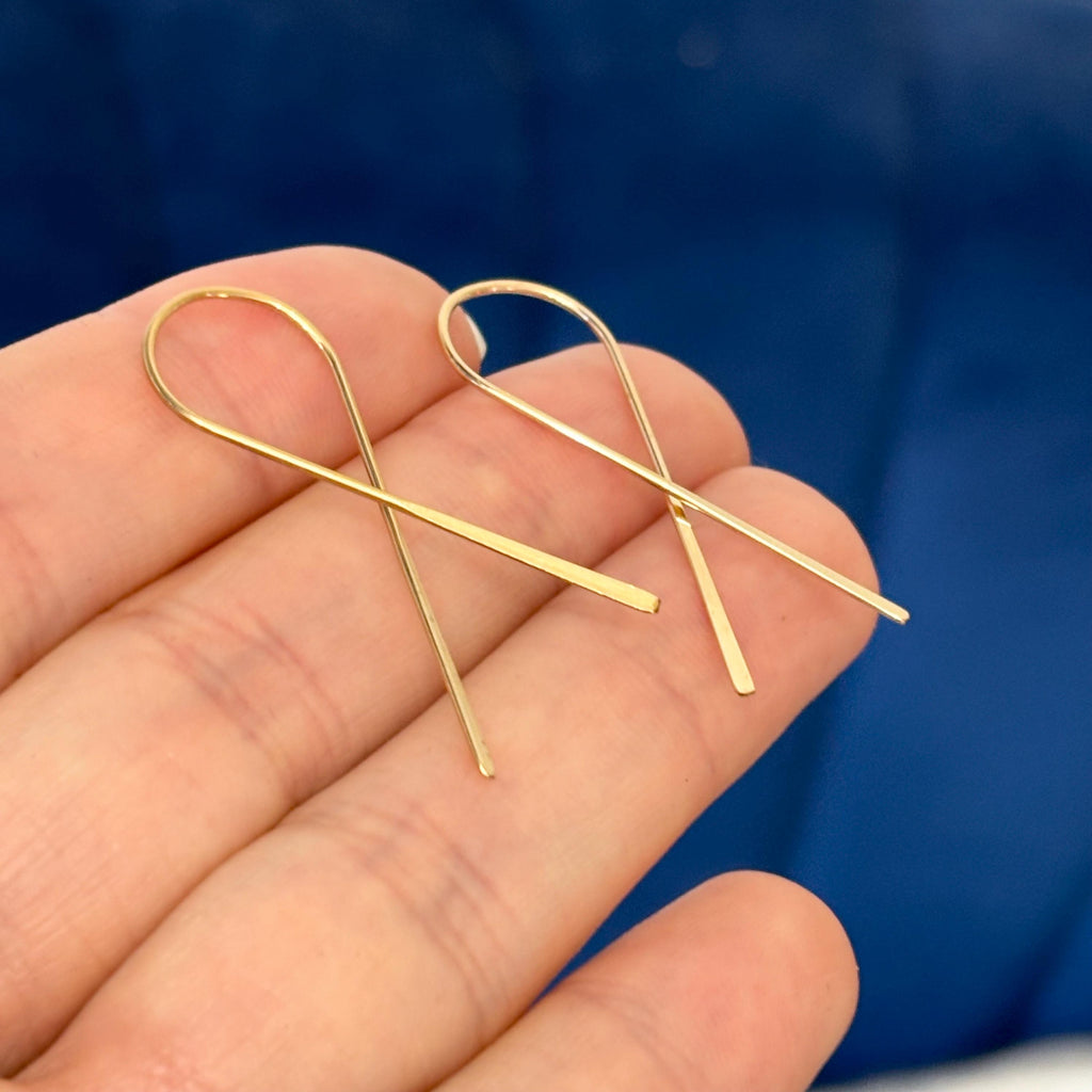 14/20 Yellow Gold-filled Flattened Awareness Ribbon Ear Wire