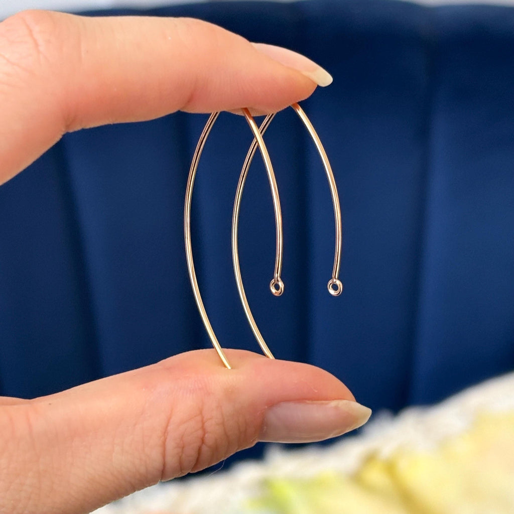 14/20 Yellow Gold-filled Marquise Ear Wire with Closed Ring
