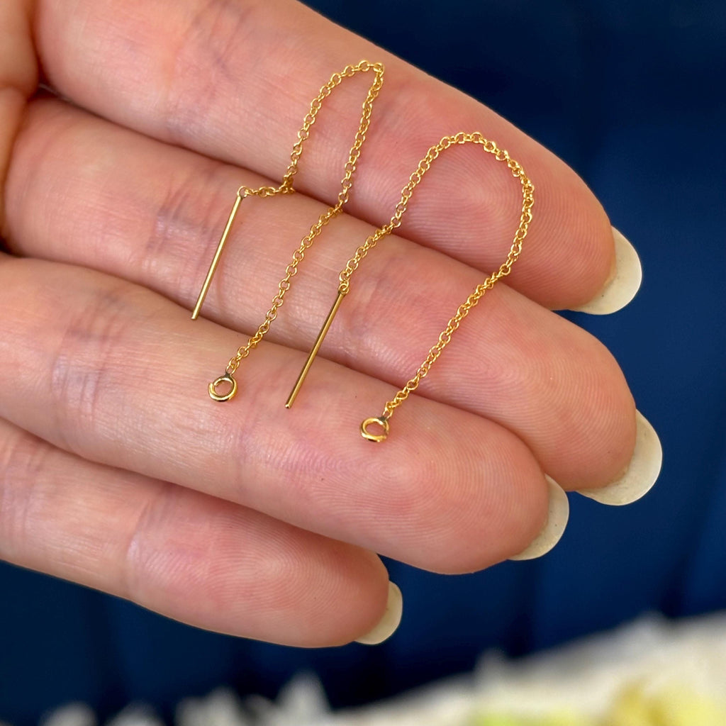 14/20 Yellow Gold-filled Cable Chain Ear Thread with Open Ring